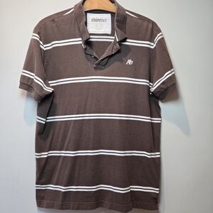Aeropostale 90s Y2k Polo Men's XL Brown Striped Shirt